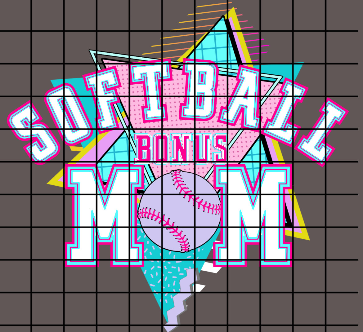 Softball Bonus Mom PNG