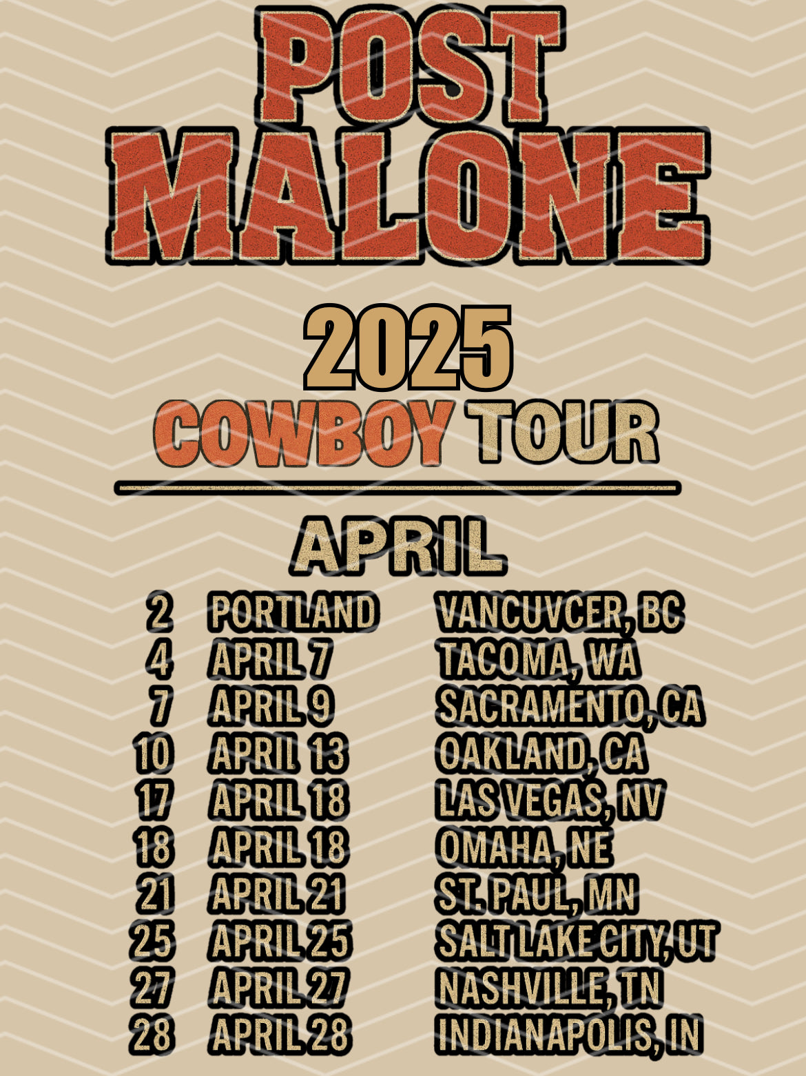 Posty x World Tour (back design only)