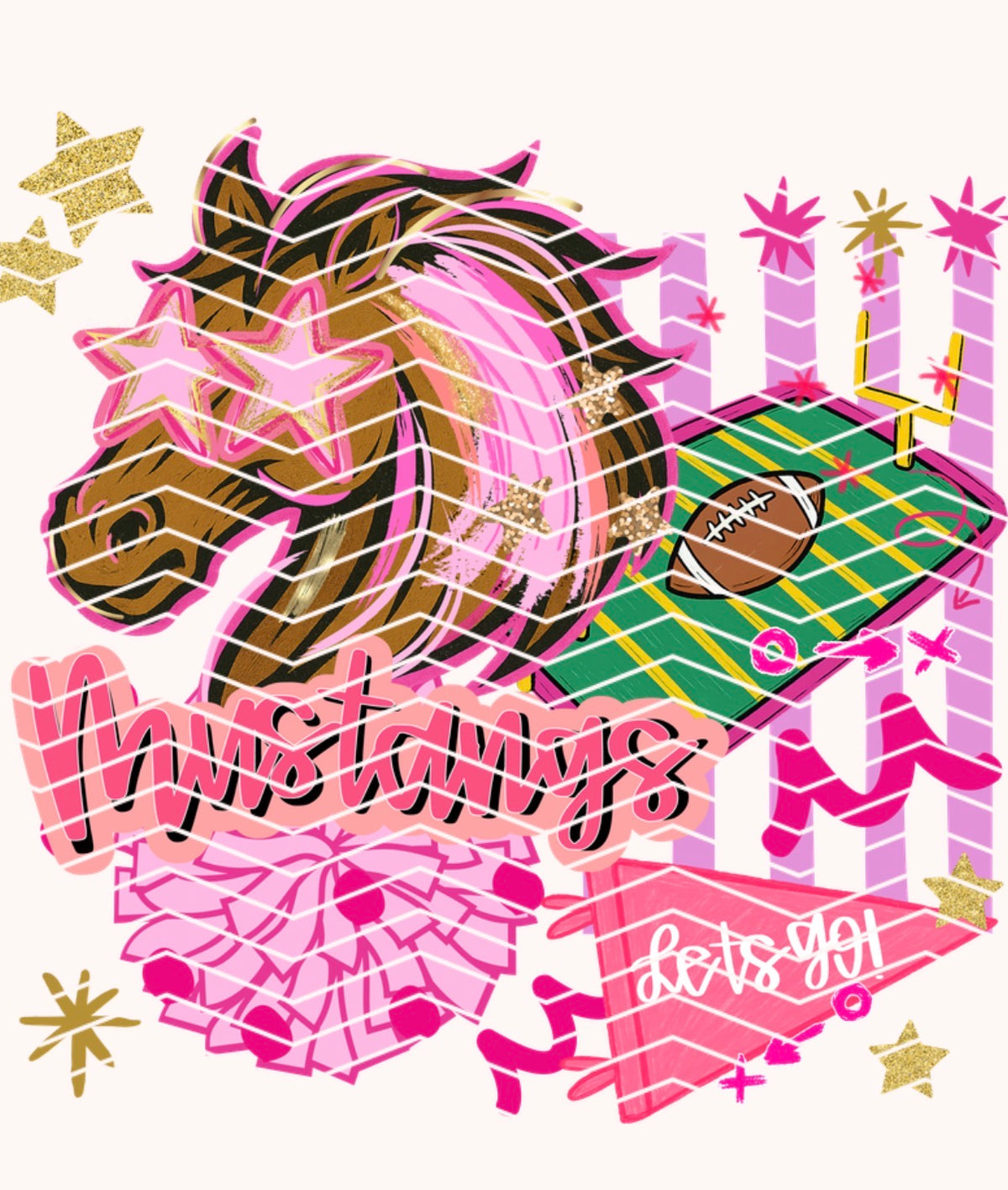 Mustang x Preppy Pink PNG