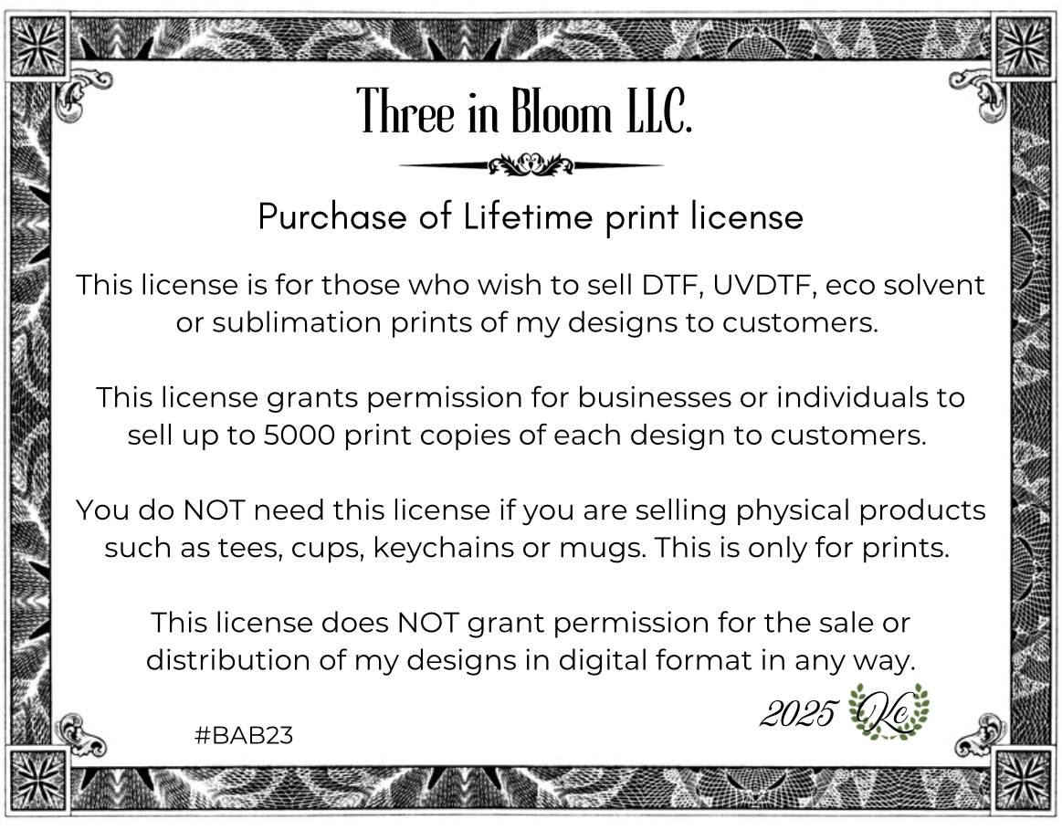 LIFETIME Commercial Printing license