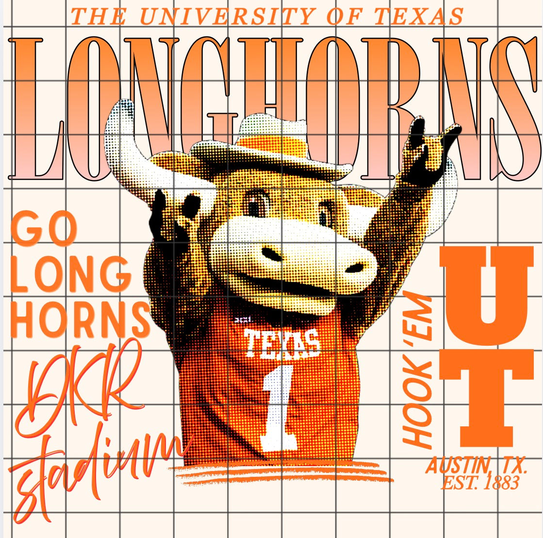Longhorn color pop png