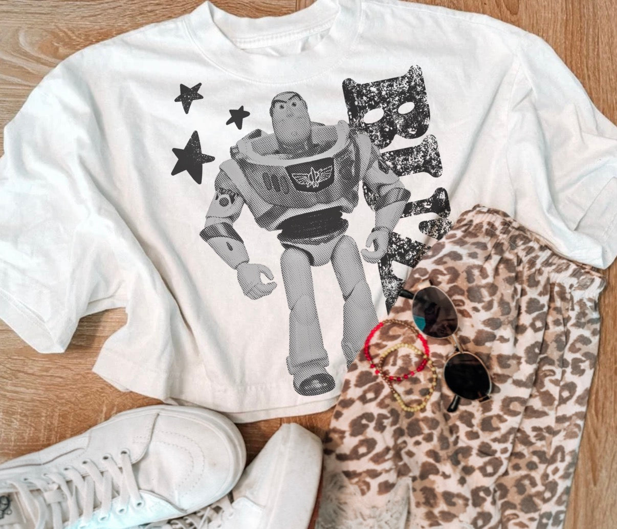 TWO halftone Buzz (includes white print and black print PNGs)