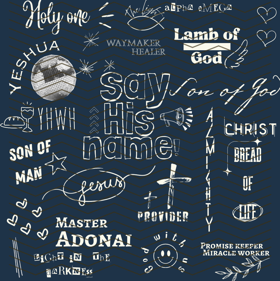 Say His name (black and white color) 2 PNGs