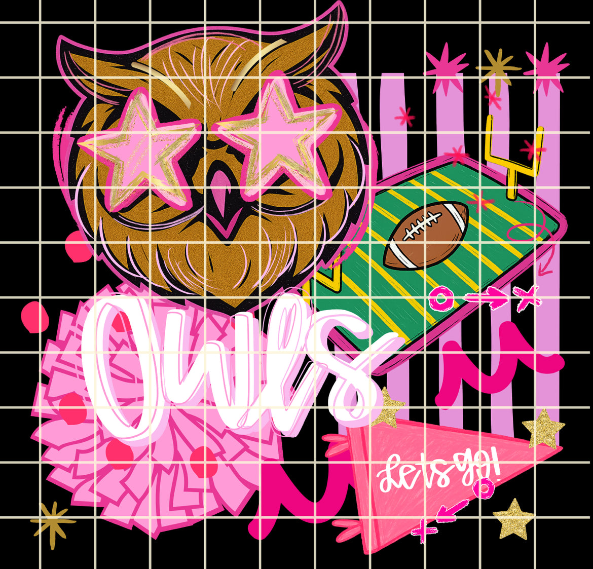 Pink preppy owls