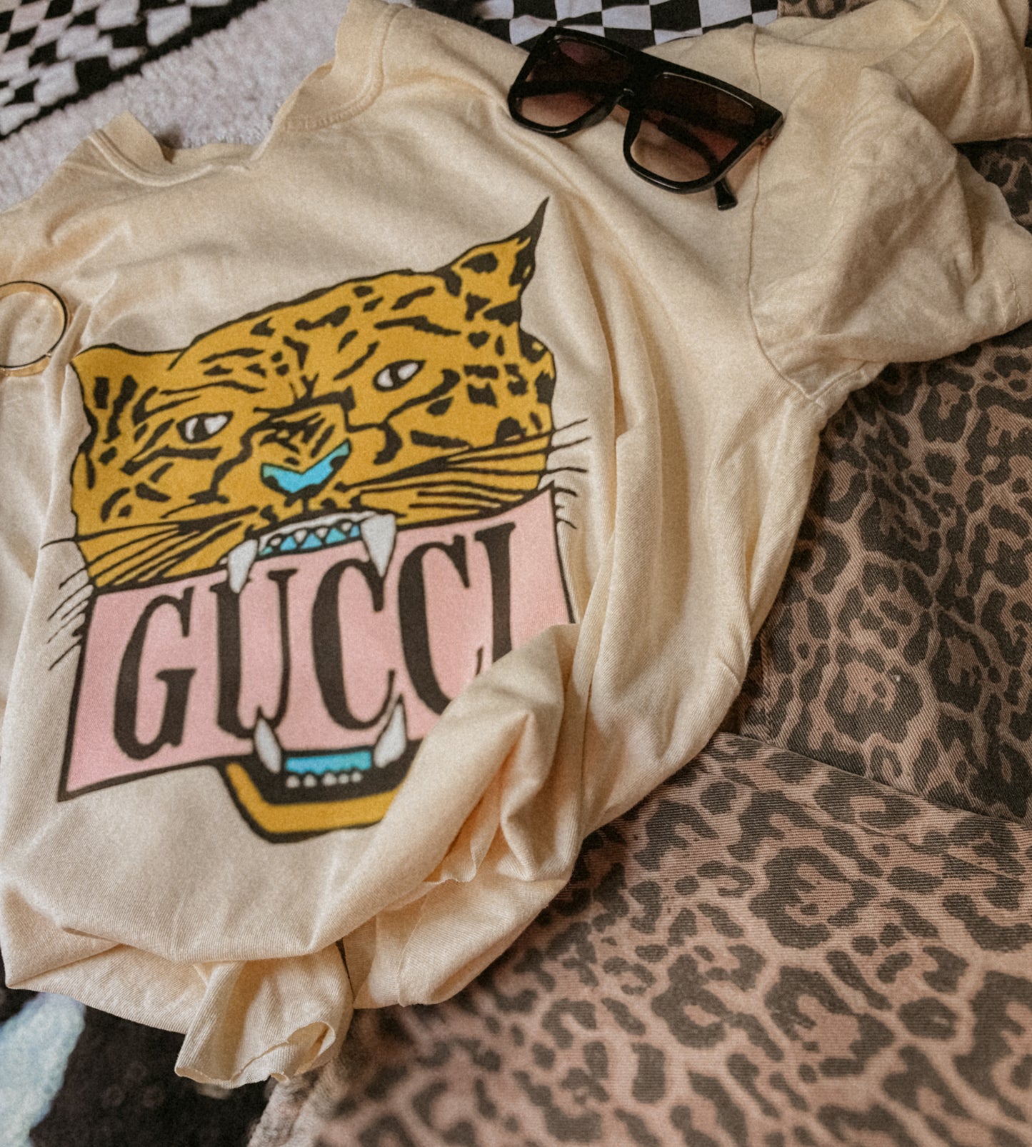 Lux Cheetah Ivory Tee