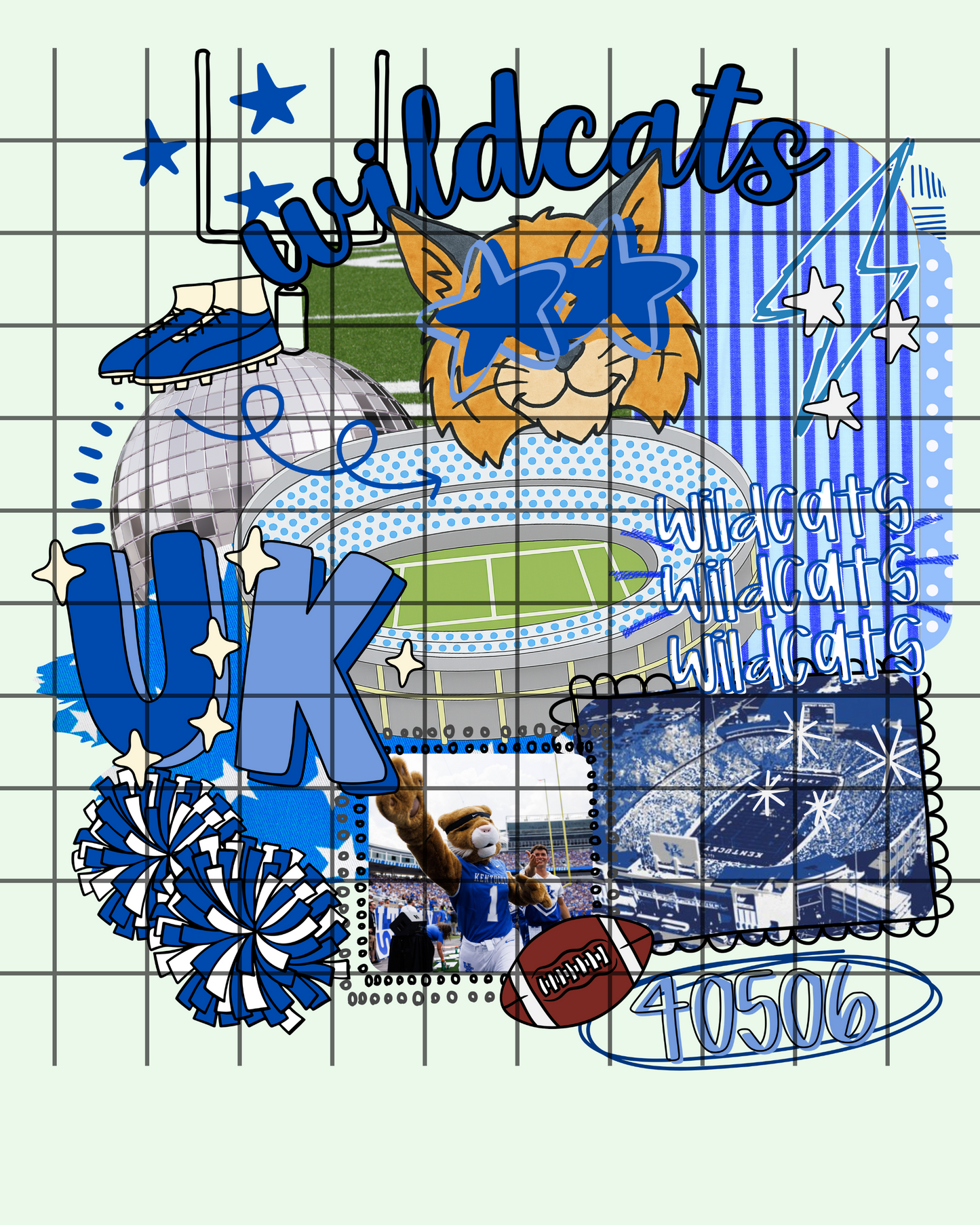 Collage preppy Doodle PNG UK