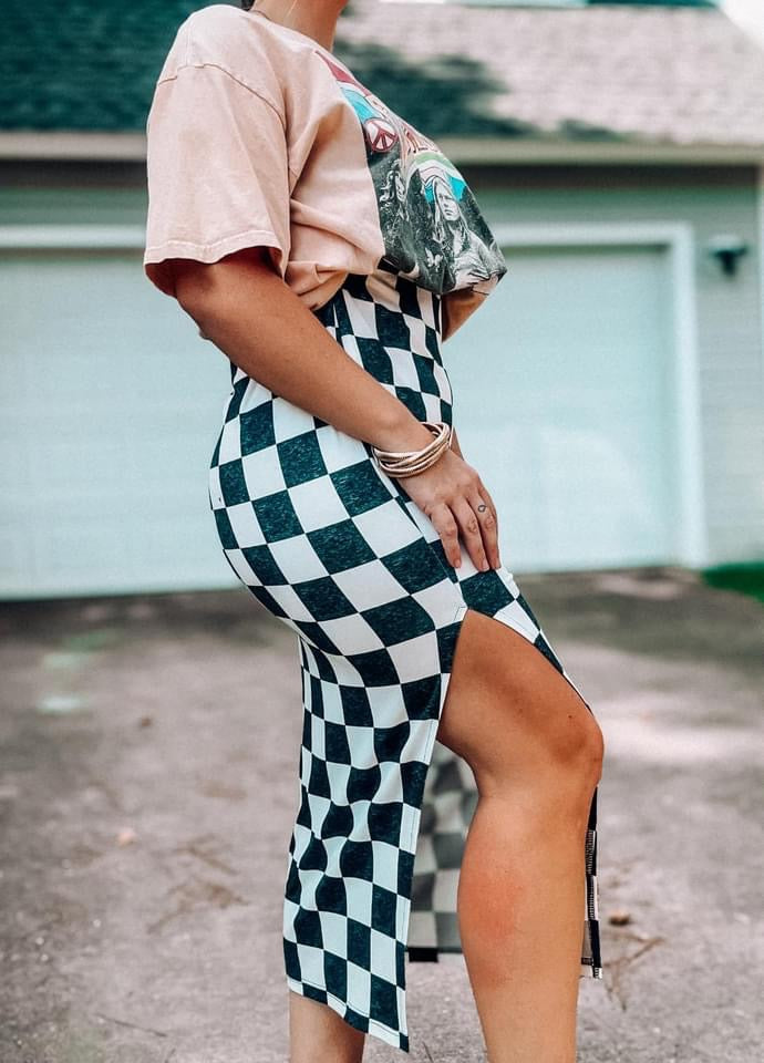 Caught a Vibe / Checkered Skirt