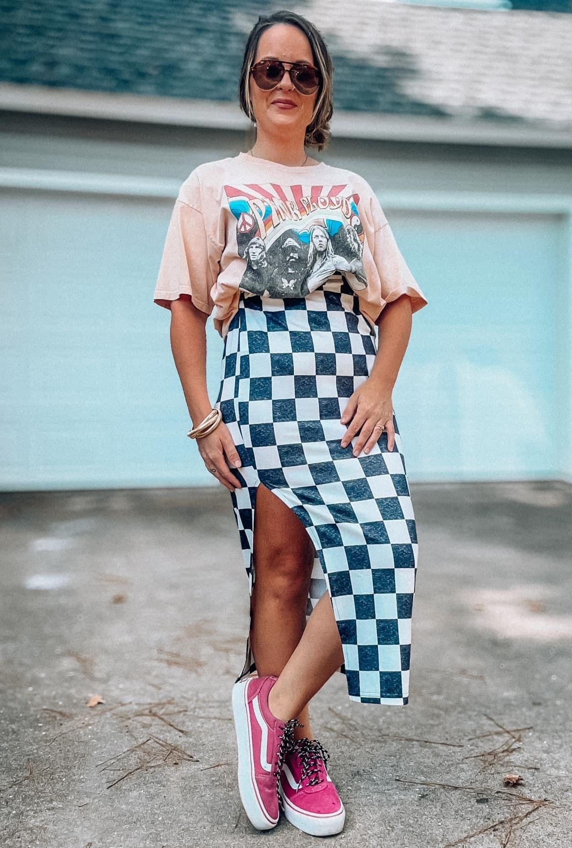 Caught a Vibe / Checkered Skirt
