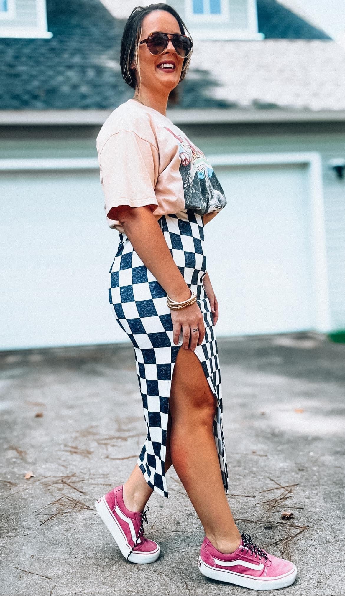 Caught a Vibe / Checkered Skirt
