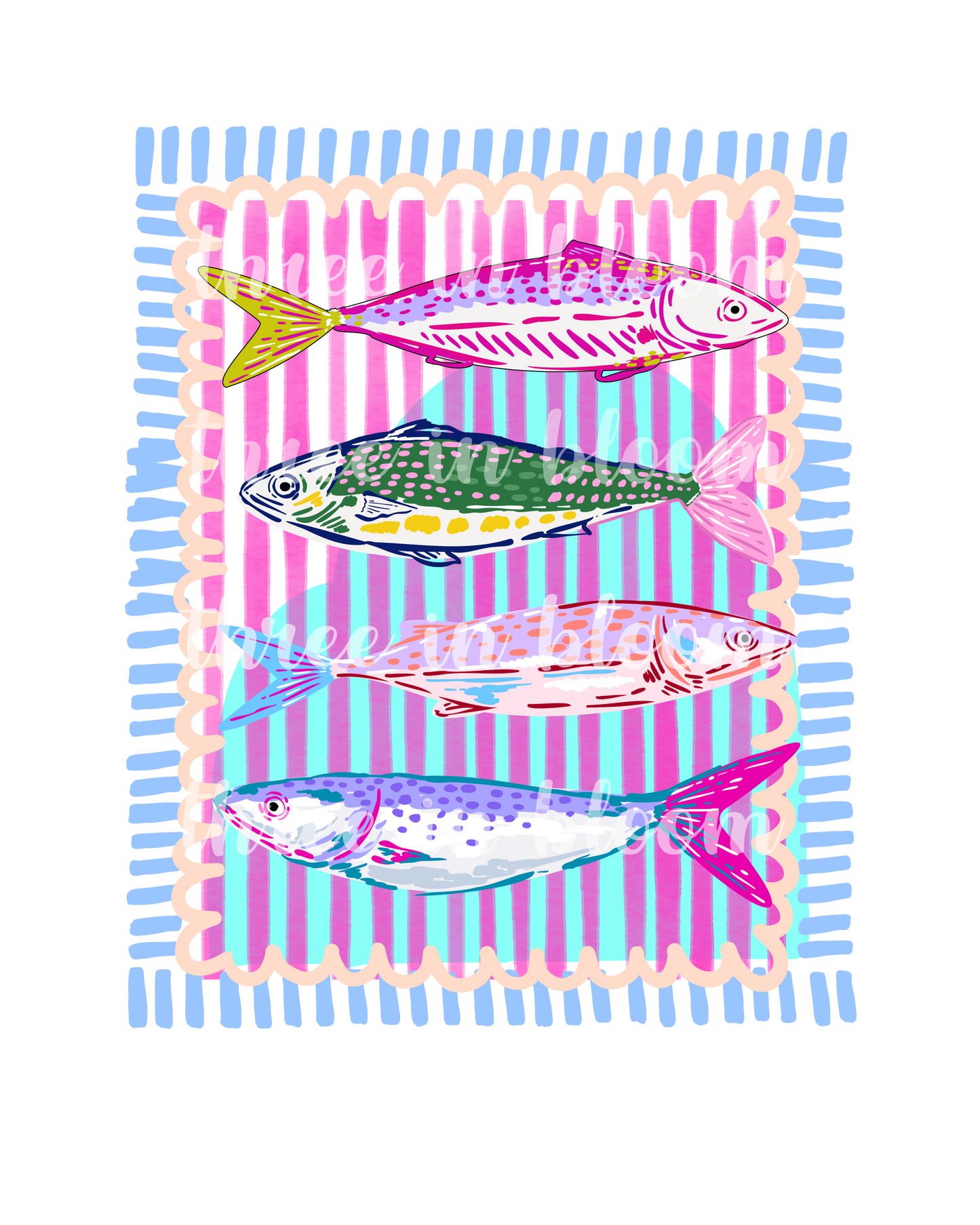 Preppy fish frame PNG