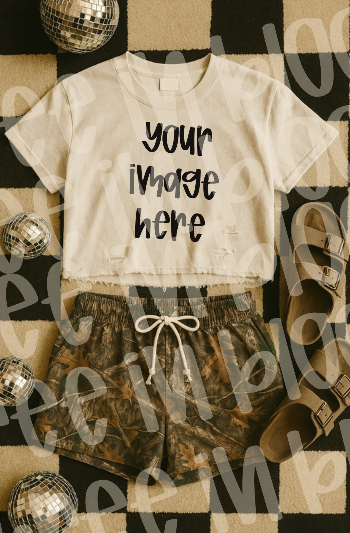 Crop top white mock