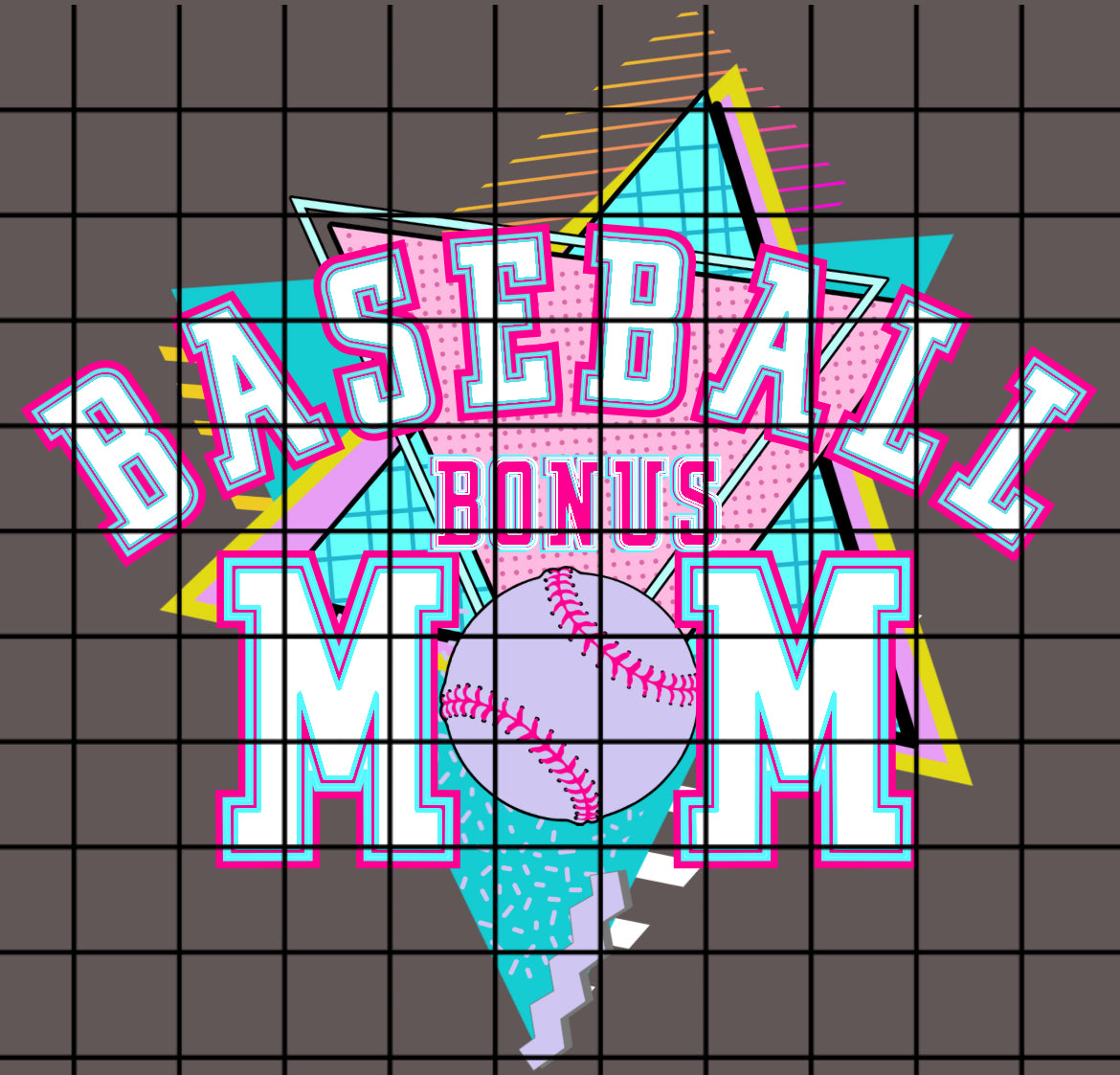 Baseball Bonus Mom PNG