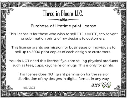 LIFETIME Commercial Printing license