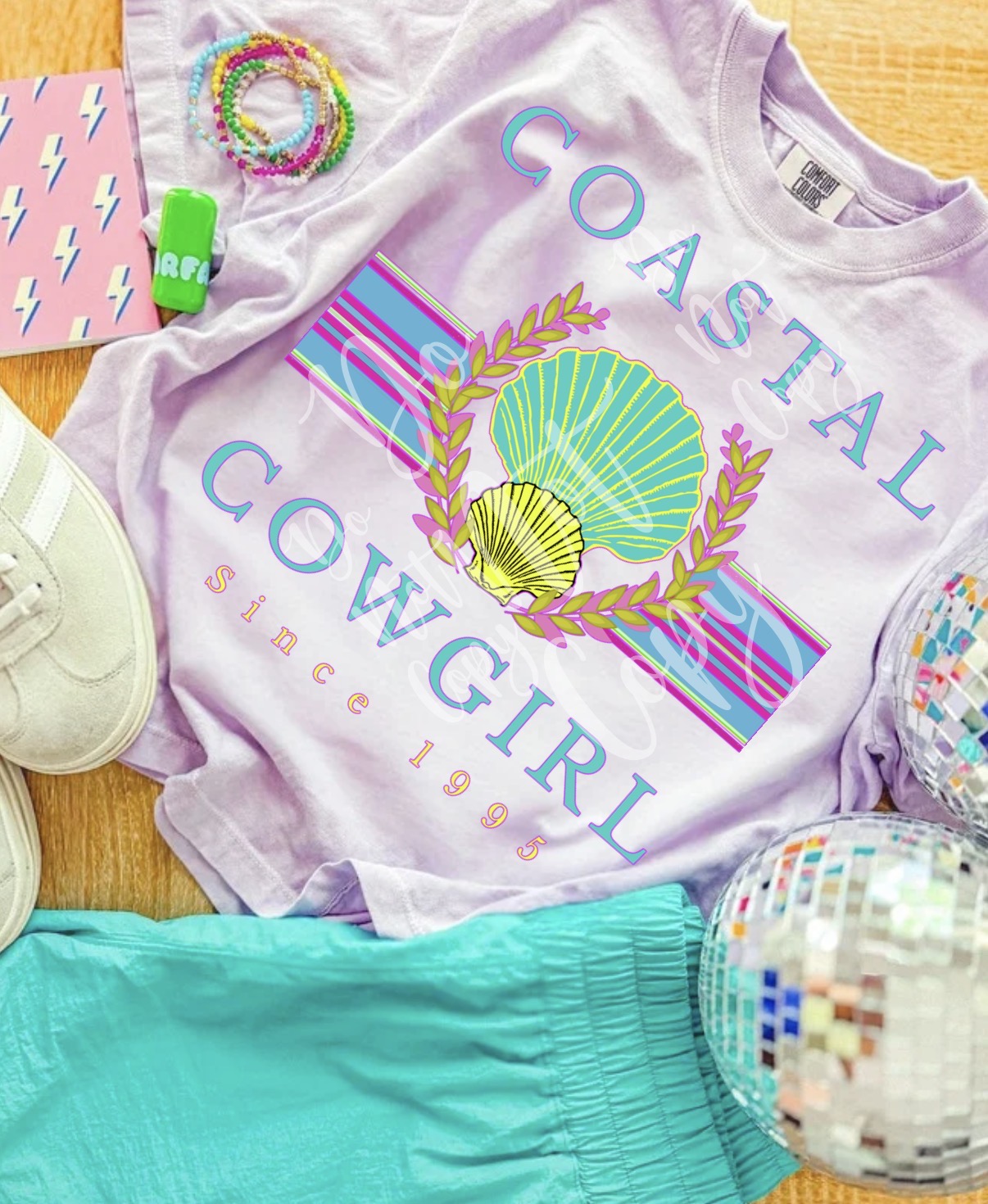 Coastal Cowgirl Preppy Pastel PNG