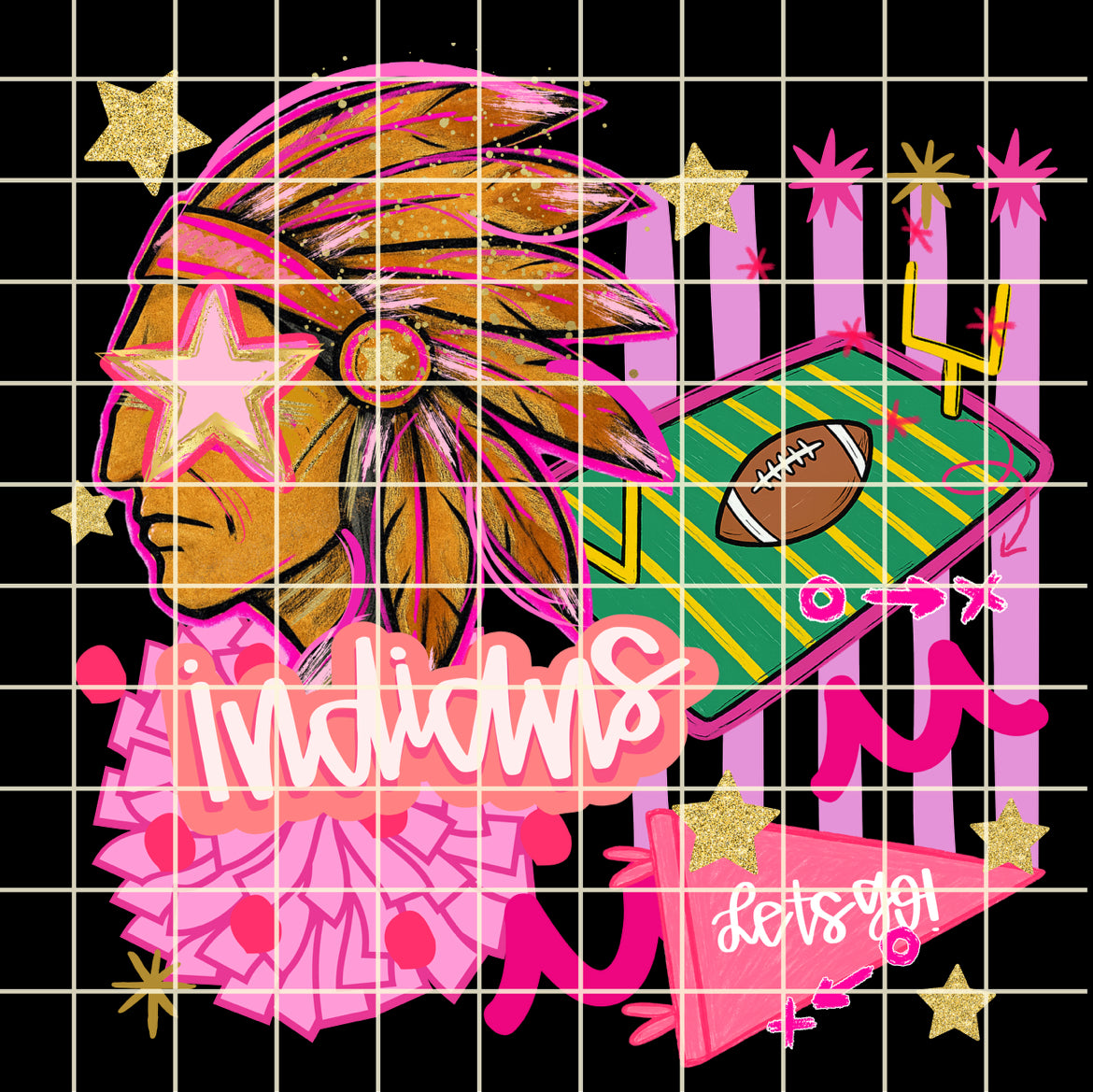 Pink preppy Indians