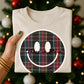 Comfort Color Christmas Smiley Tee