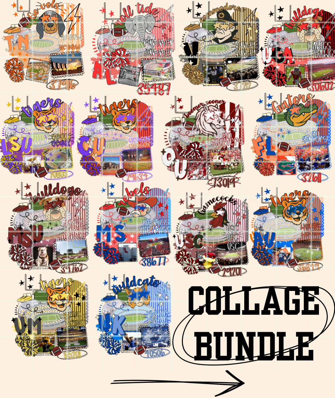 Gameday preppy doodle BUNDLE