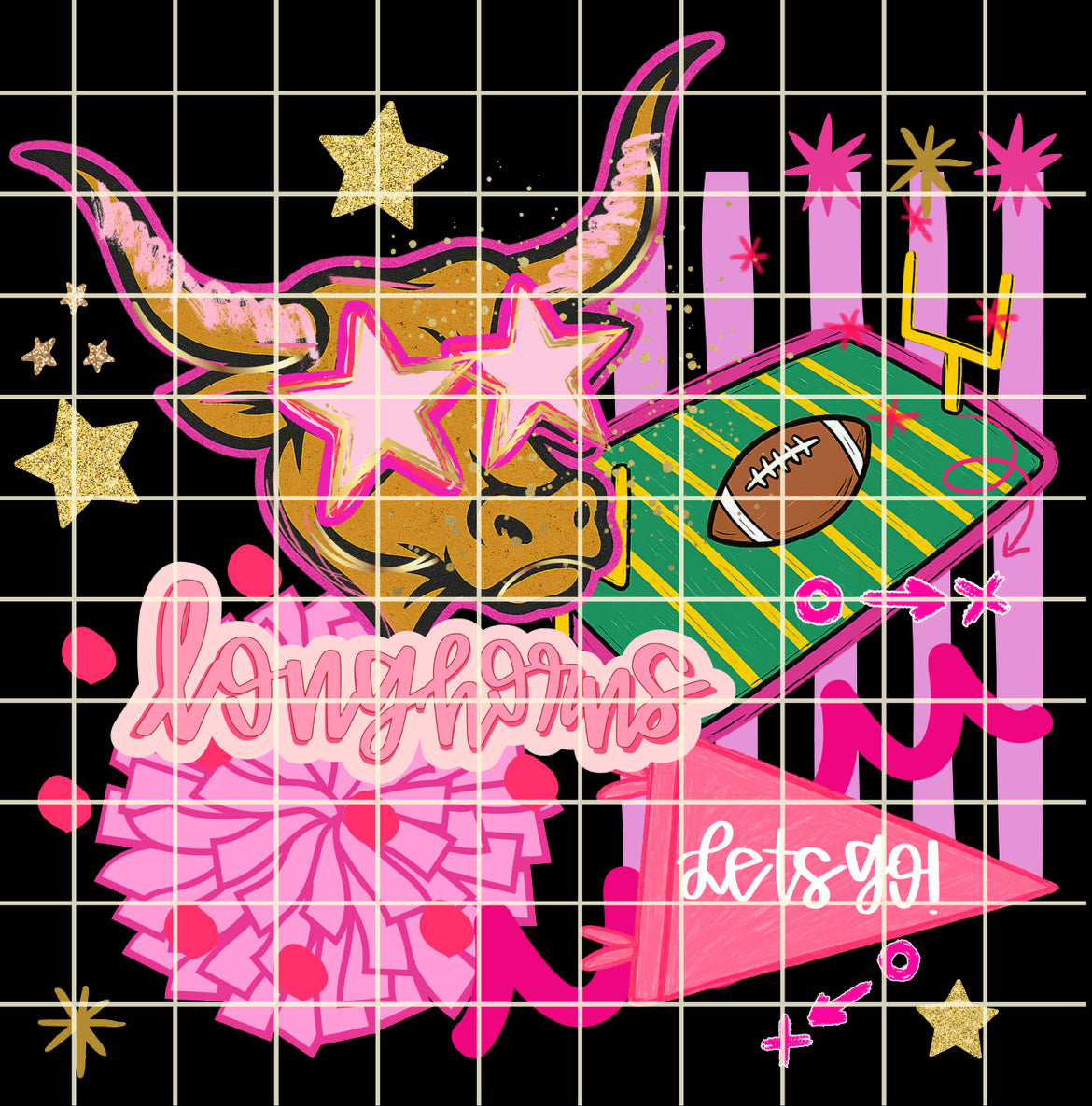 Pink preppy longhorns