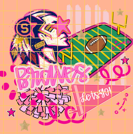 Preppy pink Braves Custom