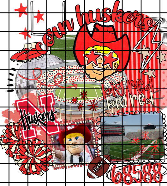 Gameday preppy doodle NEBRASKA
