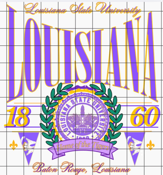L S U Vintage PNG