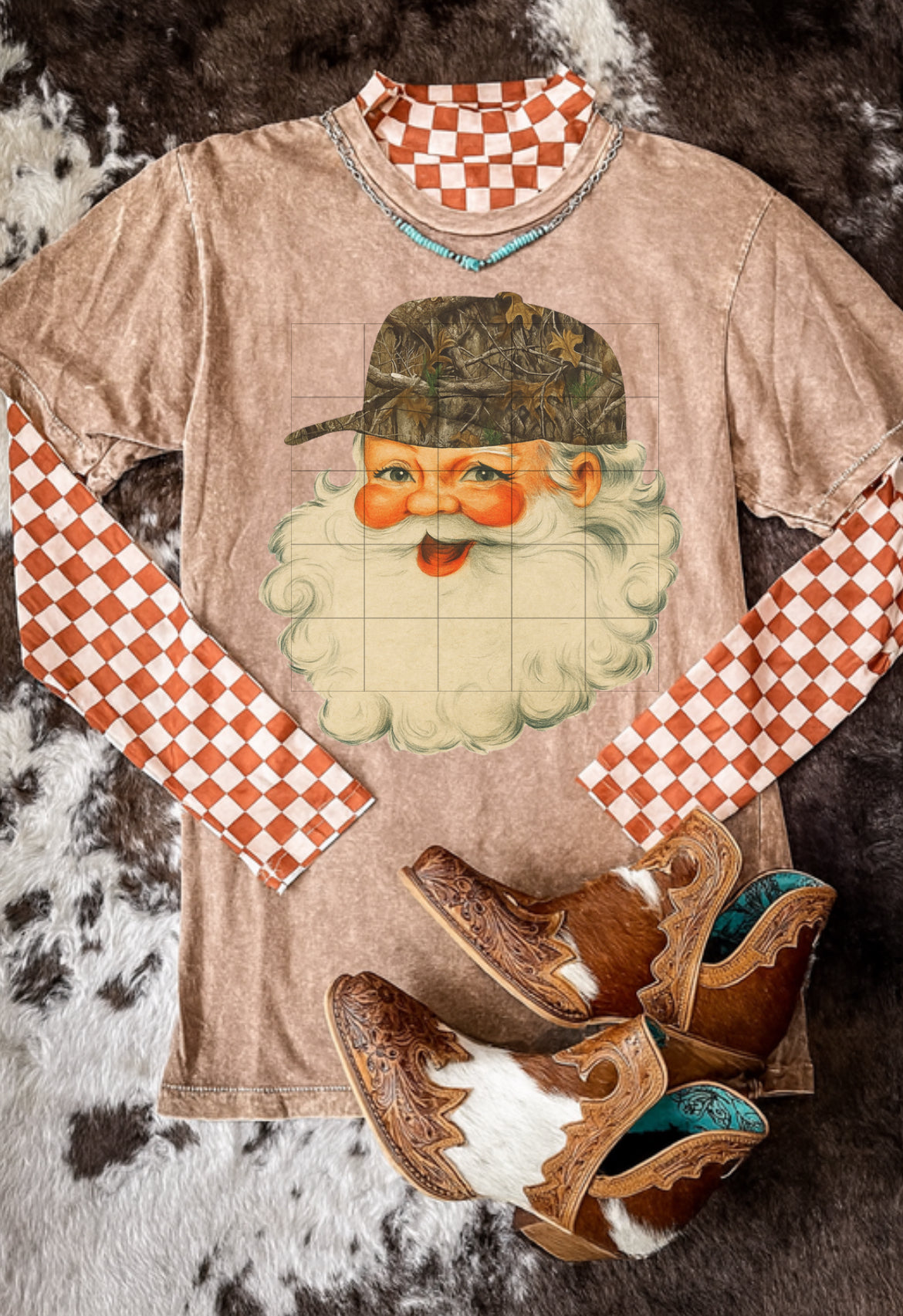 Vintage Santa Camo PNG