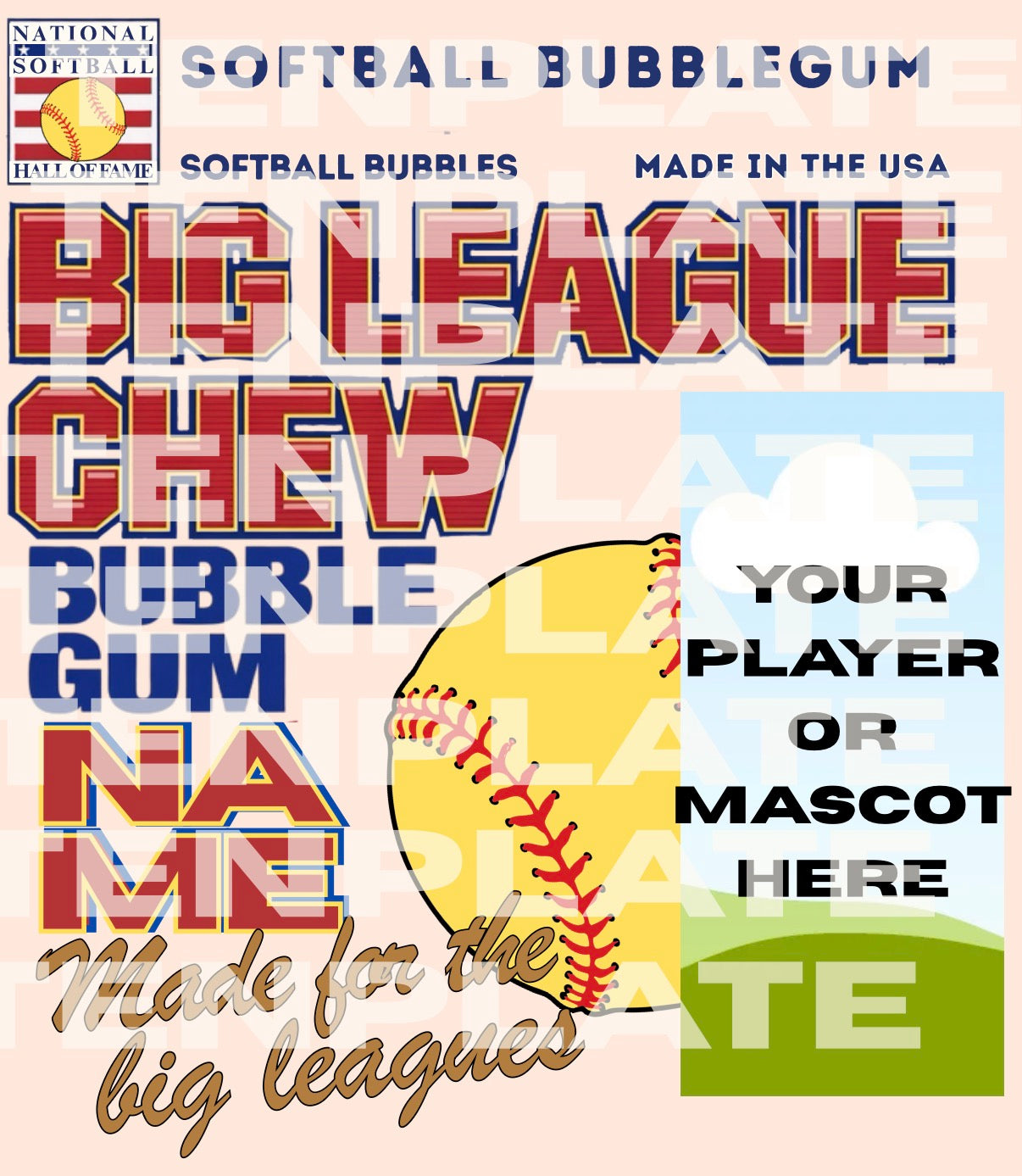 Big League Chew x SOFTBALL/BASEBALL *TEMPLATE*