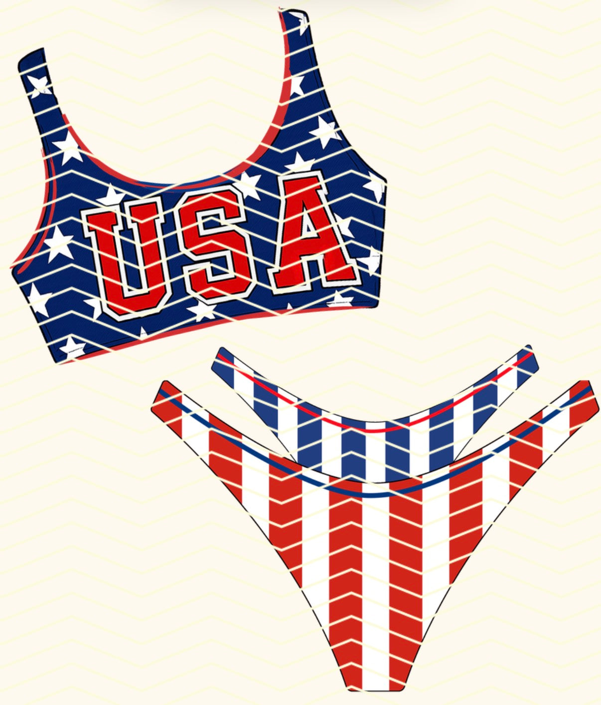 USA Stars and Stripes bikini set PNG