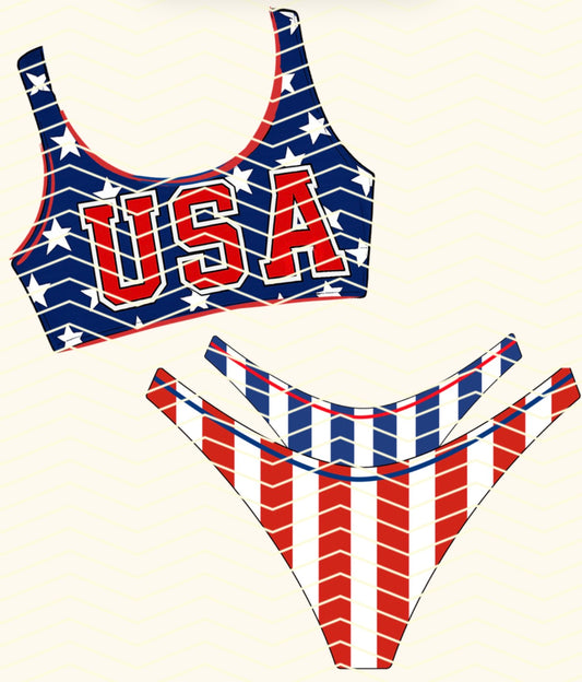 USA Stars and Stripes bikini set PNG