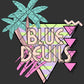 Retro palm blue devils