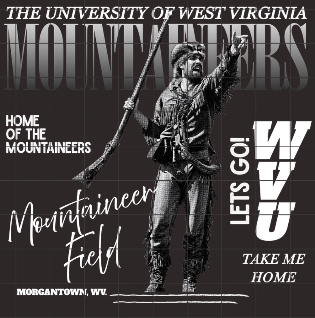 WVU monochrome halftone