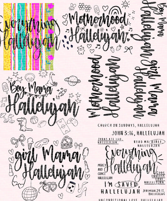 Hallelujah Bundle (6 orginal PNGs / 4 variants - 9 total digitals)