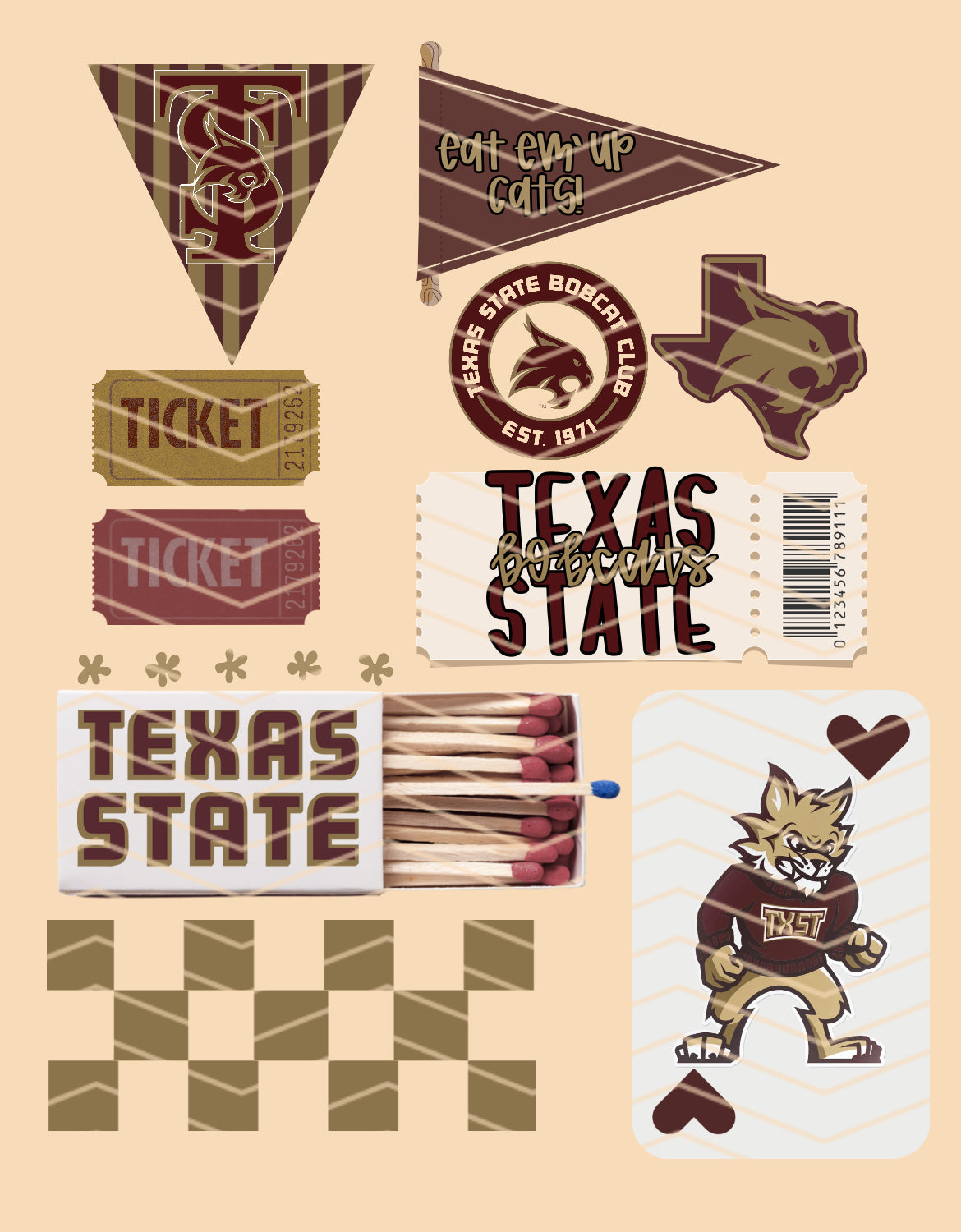 TX STATE matchbox collage