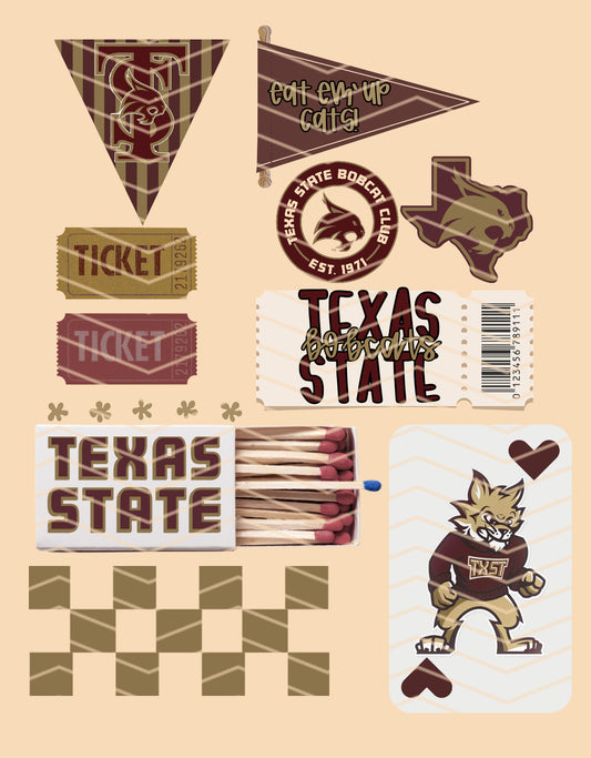 TX STATE matchbox collage