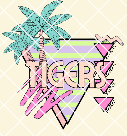 Retro palm tigers