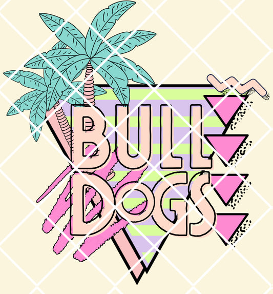 Bulldogs retro palm