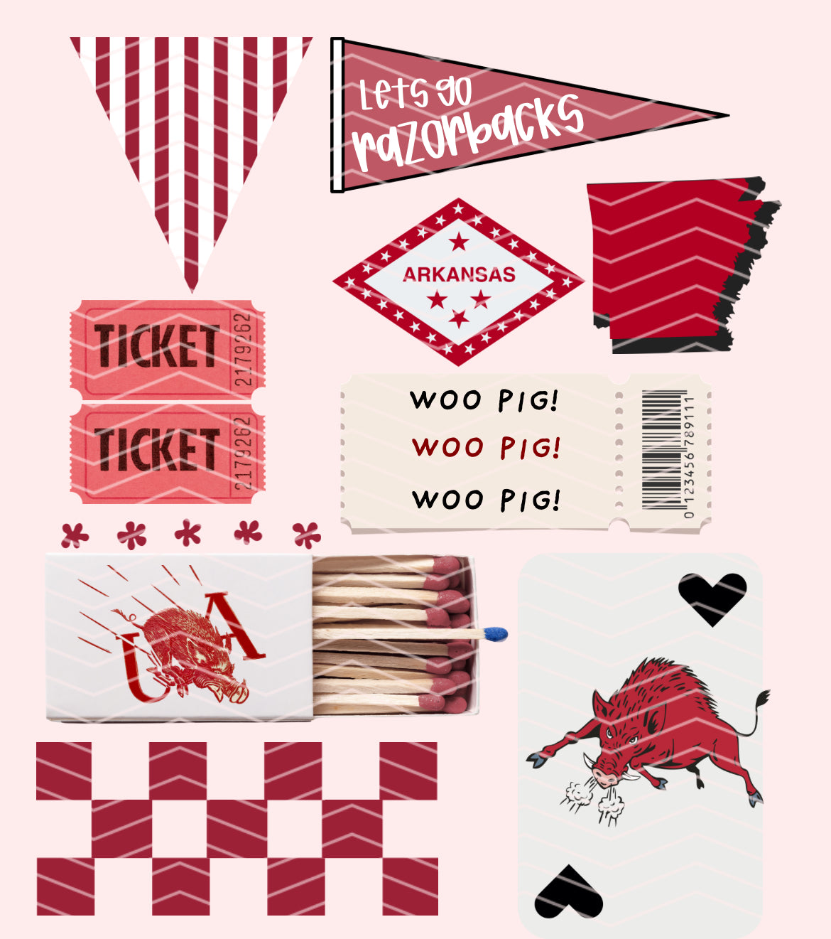 Razorbacks Matchbox Collage