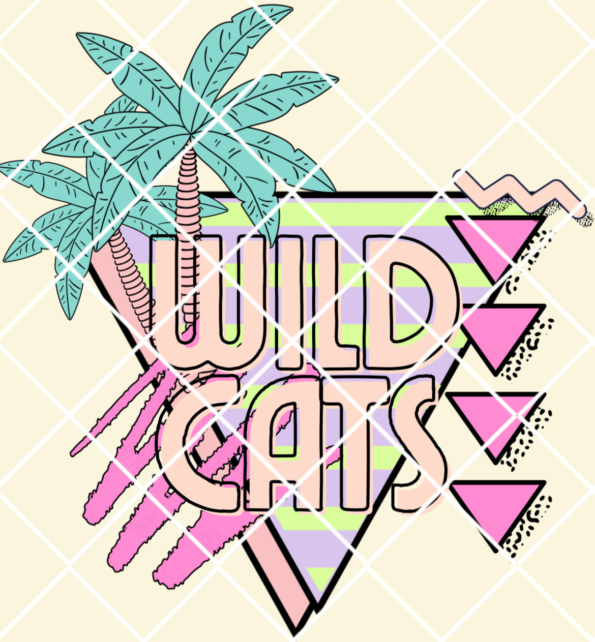 Retro palm wildcats