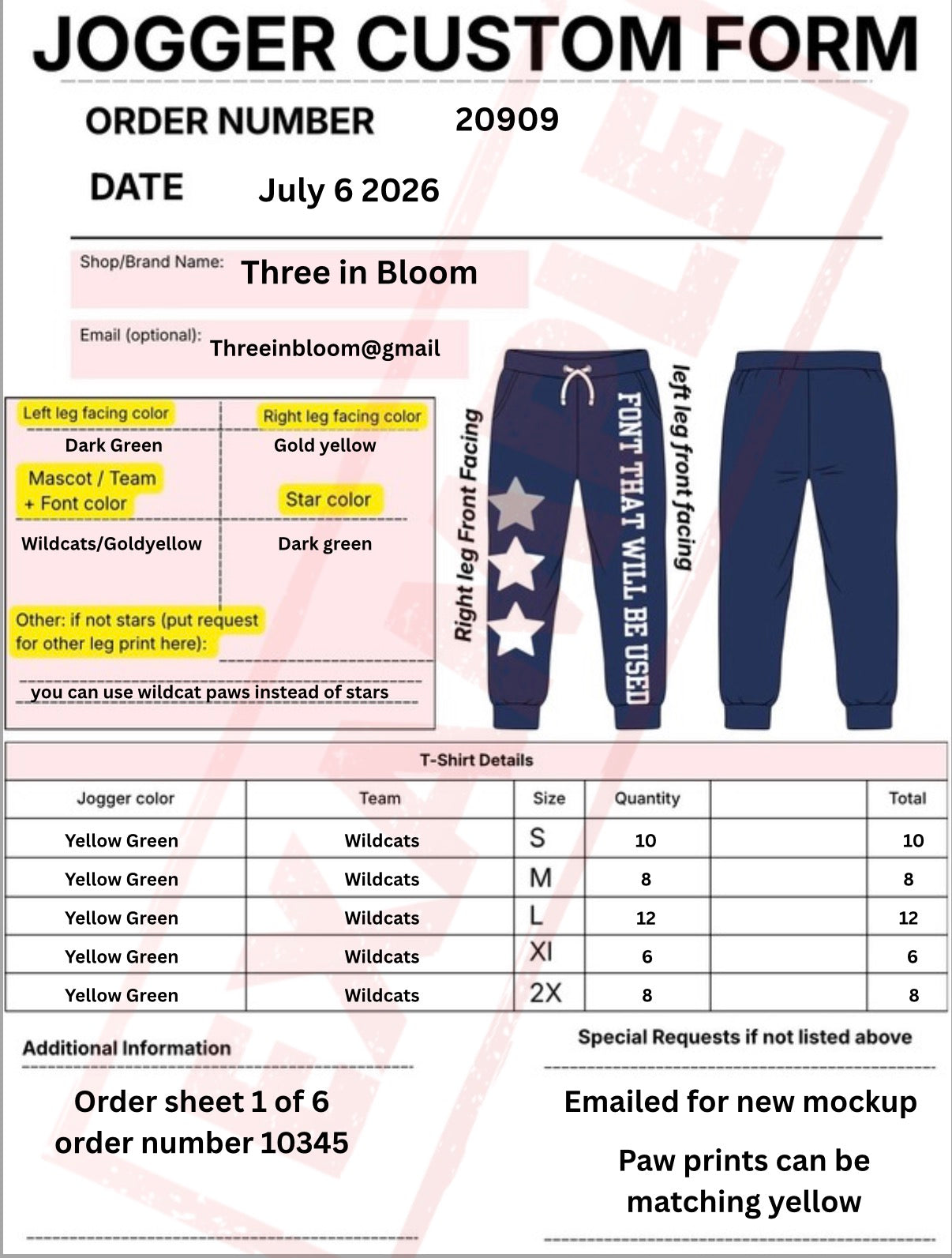 Completed WS Custom Joggers