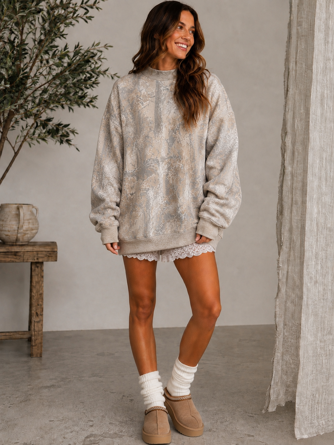 Mock Neck Vintage Washed Camo *Pre Order* - MOQ 2