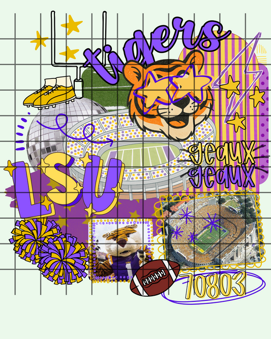 Collage preppy doodle L S U
