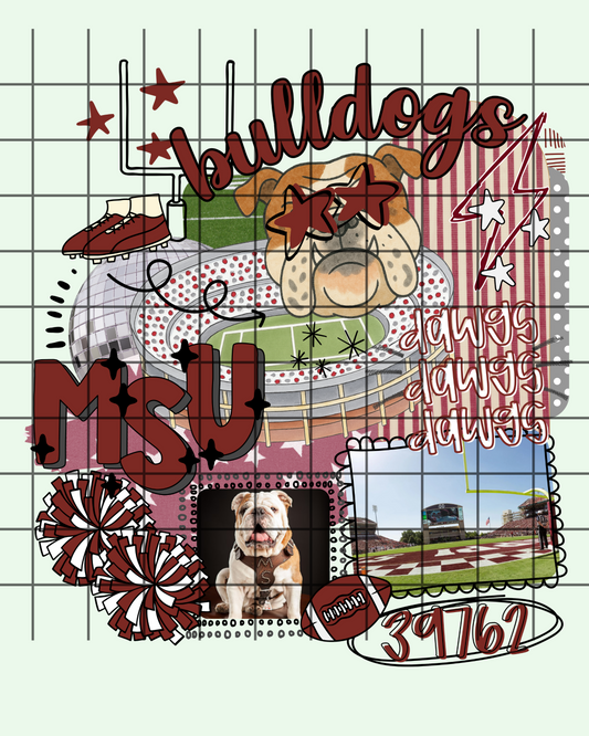 Collage preppy doodle M S U