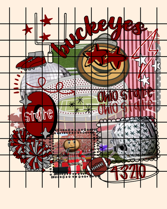 Gameday preppy doodle OH ST