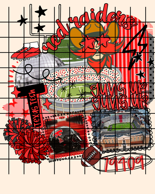 Gameday preppy collage T X TECH