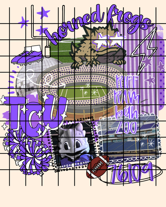 Gameday preppy collage T C U