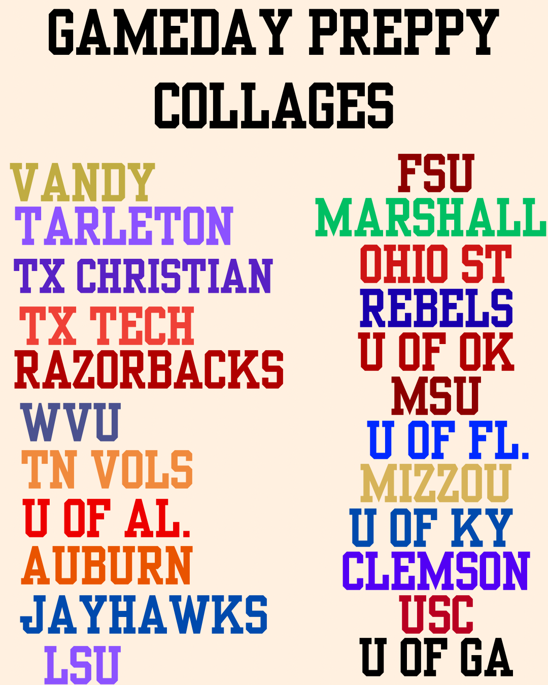 Gameday preppy doodle BUNDLE