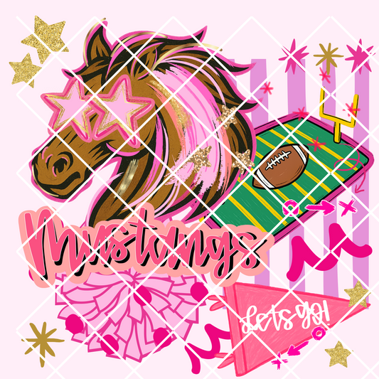 Pink preppy Mustangs